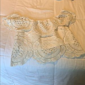 Lace off the shoulder shirt